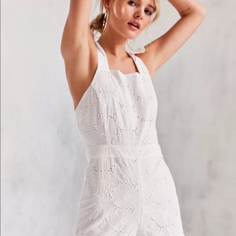 MOVING SALE - J.O.A. Ruffle Shoulder Eyelet Romper